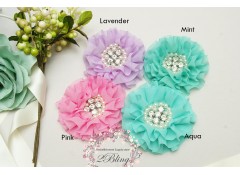 Parisian Chiffon Flower (8cm), Pack of 2